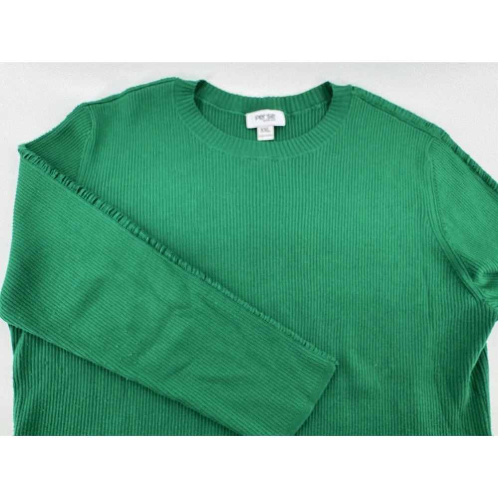 Per Se By Carlisle Womens Long Sleeve Green top Size XXL